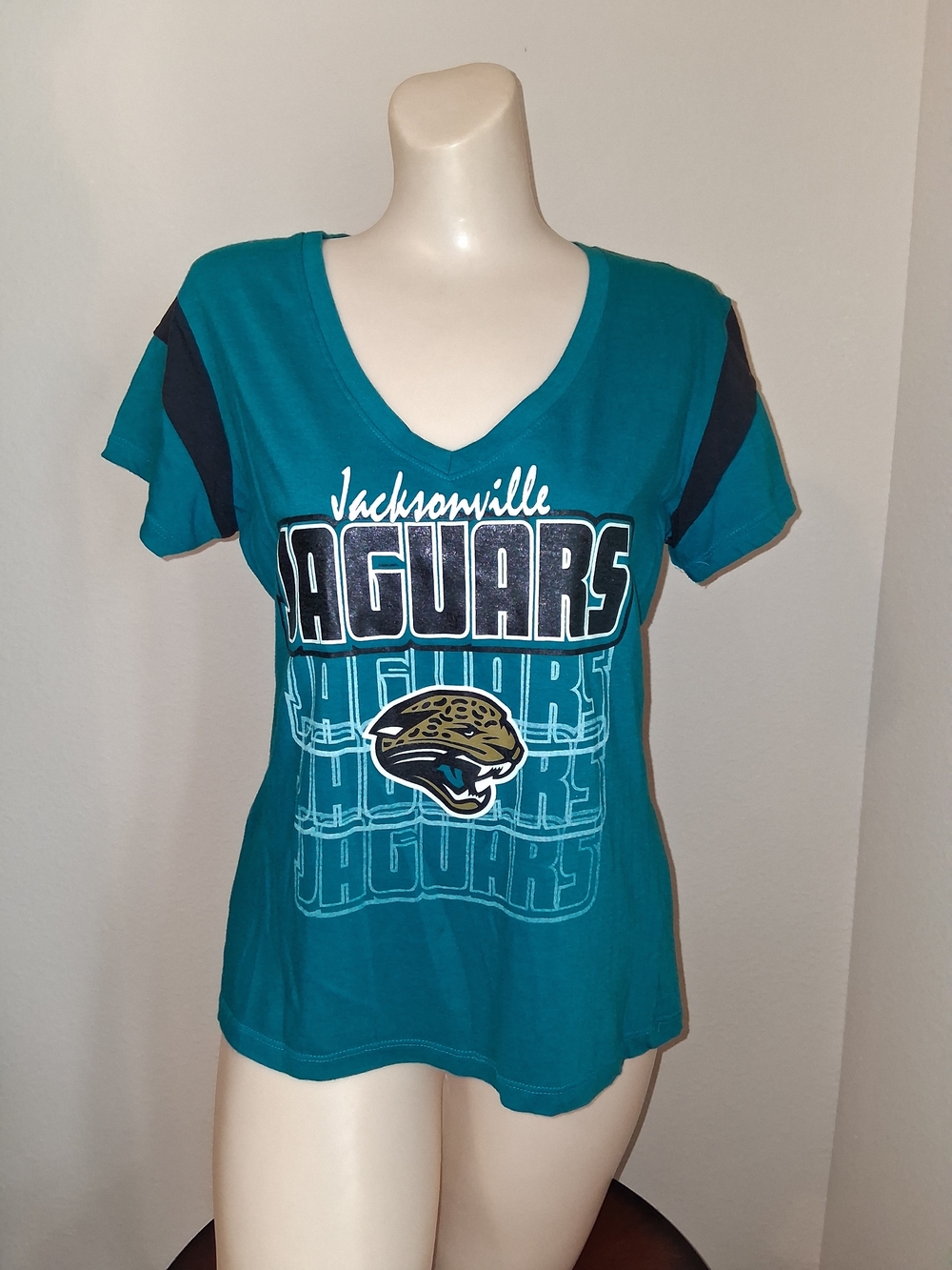 Jacksonville Jaguars Teal V-Neck Fan Tee